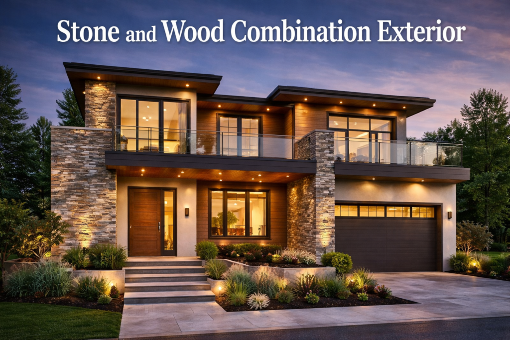 Stone and Wood Combination Exterior
