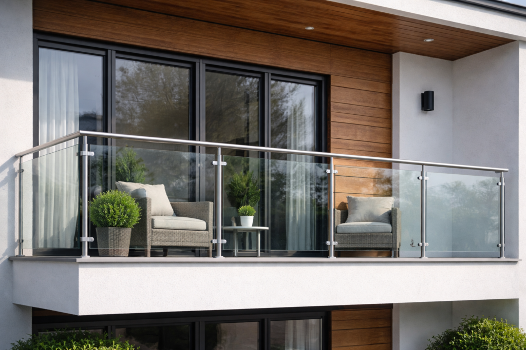 Glass Railing Balcony Elevation